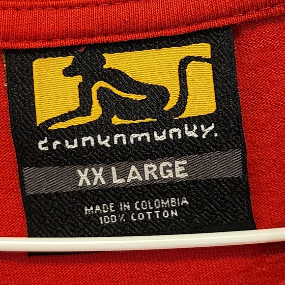 Red "Vintage Drunknmunkey T-shirt" - Picture 3 of 3